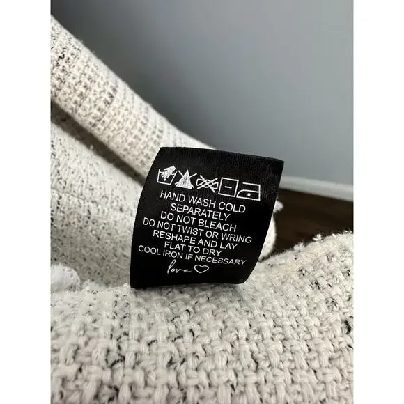 VGUC NIC+ZOE Plus Ribbon Trim Fringe Jacket Cream Navy Waffle size 3X READ - Picture 9 of 14